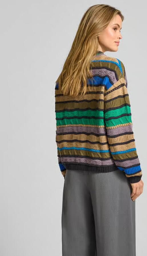 Jake*s Casual Regular fit pullover van katoenmix in gebreide look