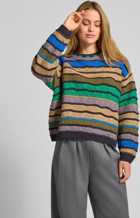 Jake*s Casual Regular fit pullover van katoenmix in gebreide look - Foto 2