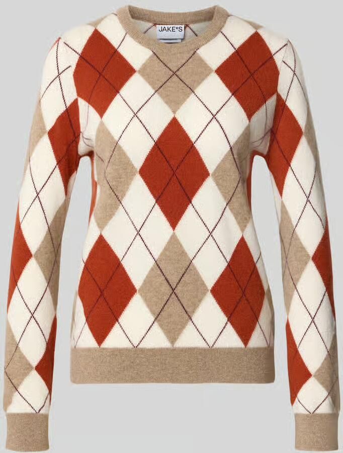 Jake*s Casual Regular fit pullover van puur kasjmier