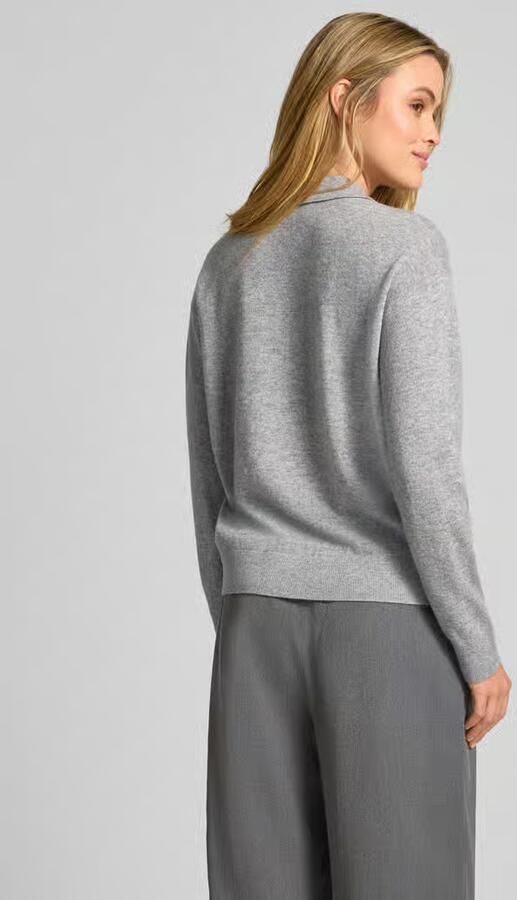 Jake*s Casual Regular fit shirt met lange mouwen van puur kasjmier met knoopsluiting