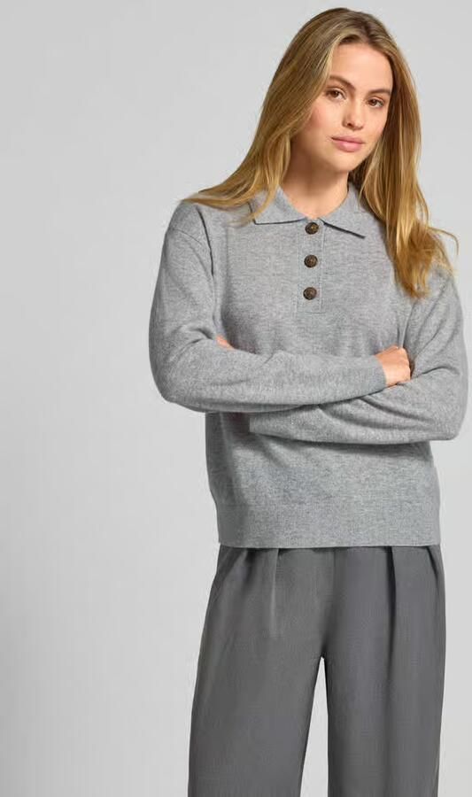 Jake*s Casual Regular fit shirt met lange mouwen van puur kasjmier met knoopsluiting - Foto 2