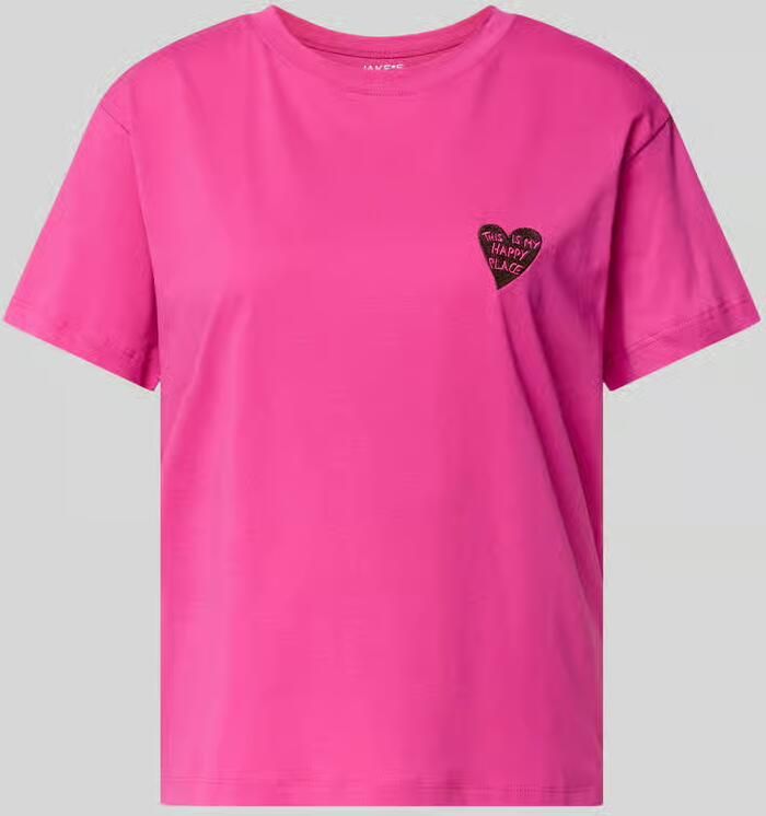 Jake*s Casual regular fit T-shirt met motiefstitching - Foto 2