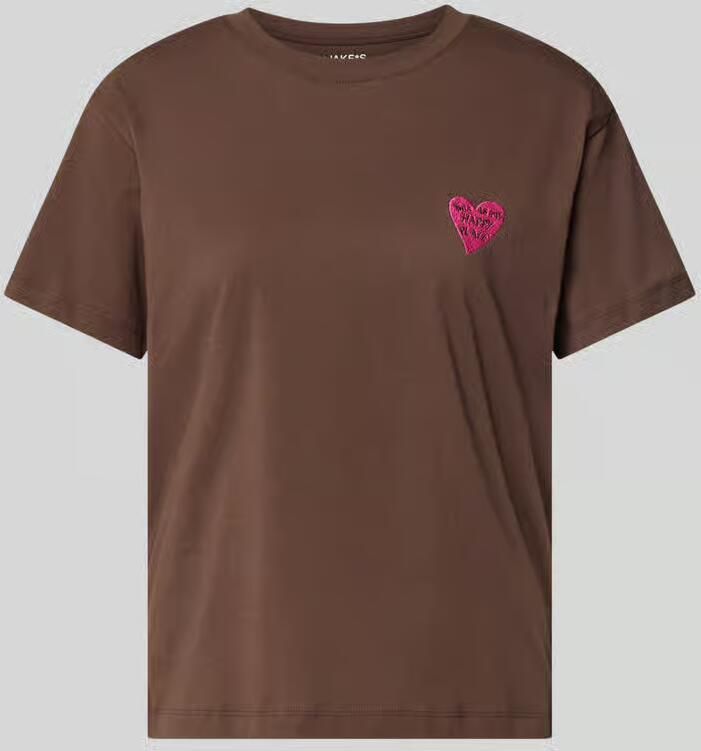 Jake*s Casual regular fit T-shirt met motiefstitching - Foto 2
