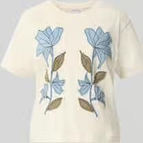 Jake*s Casual T-shirt met stitchings en ronde hals