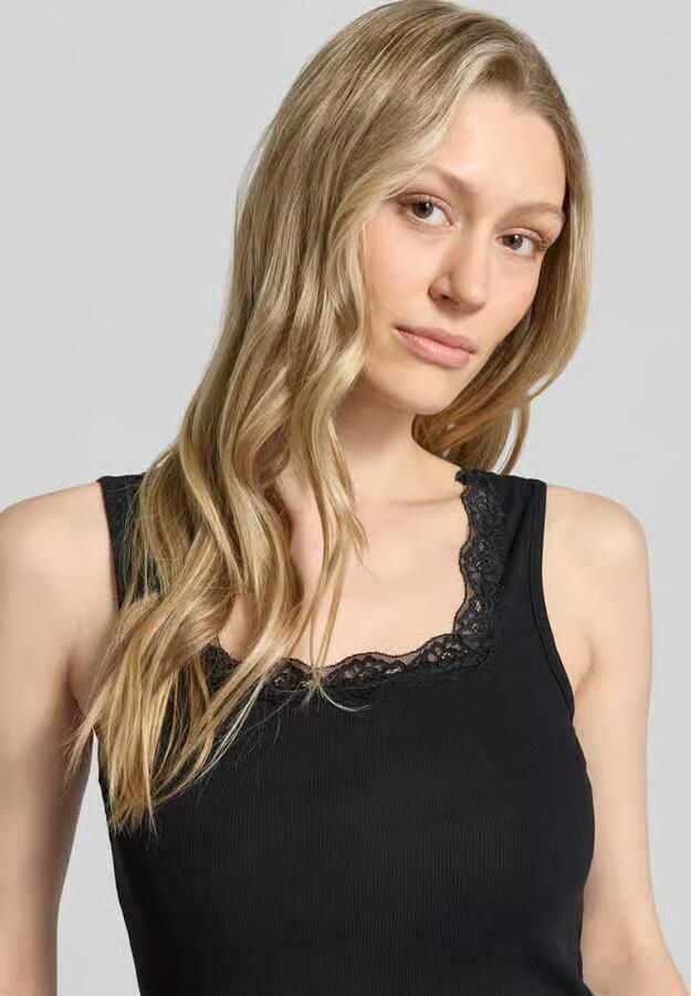 Jake*s Casual Regular fit top met kant