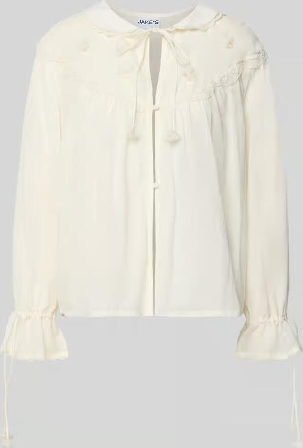 Jake*s Casual relaxed fit blouse met kant en rijgveter - Foto 2