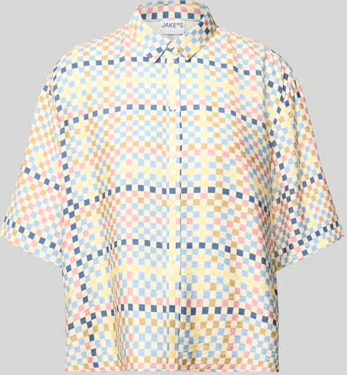Jake*s Casual relaxed fit blouse van viscosemix in all-over look - Foto 2