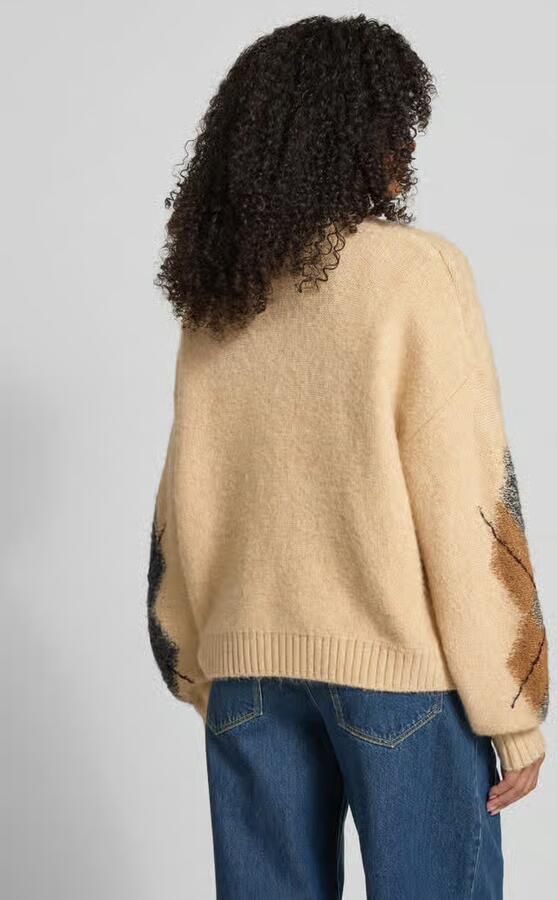 Jake*s Casual relaxed fit gebreid jack met wol