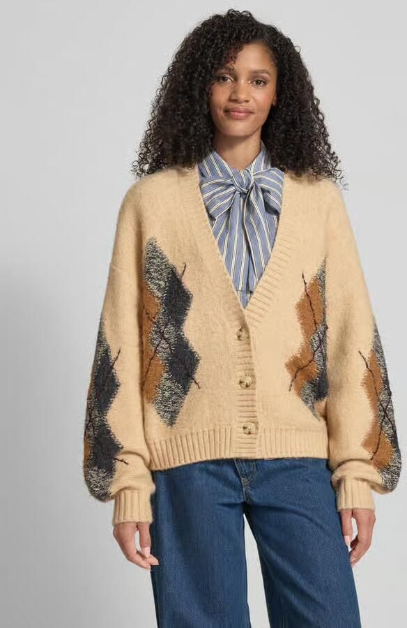 Jake*s Casual relaxed fit gebreid jack met wol - Foto 2