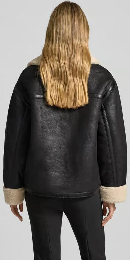 Jake*s Casual Relaxed fit jack met tweewegsritssluiting en imitatiebont
