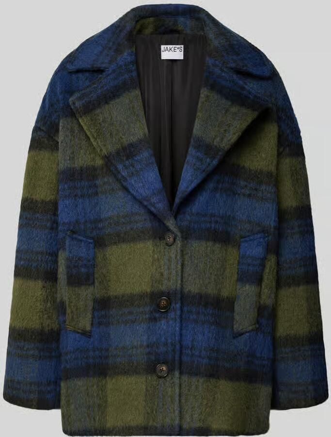 Jake*s Casual relaxed fit lange jas met all-over motief