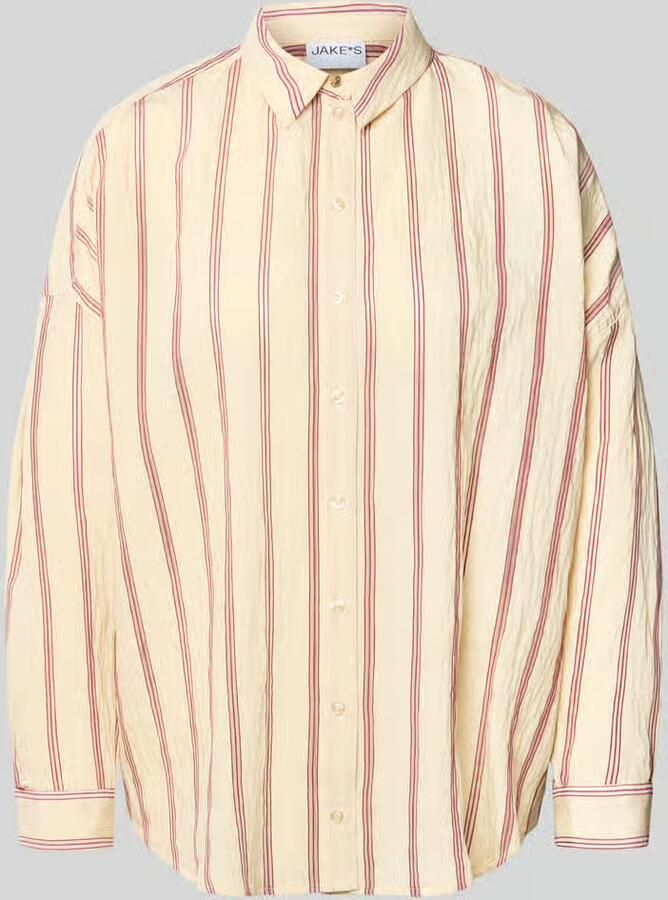 Jake*s Casual relaxed fit overhemdblouse van viscosemix - Foto 2