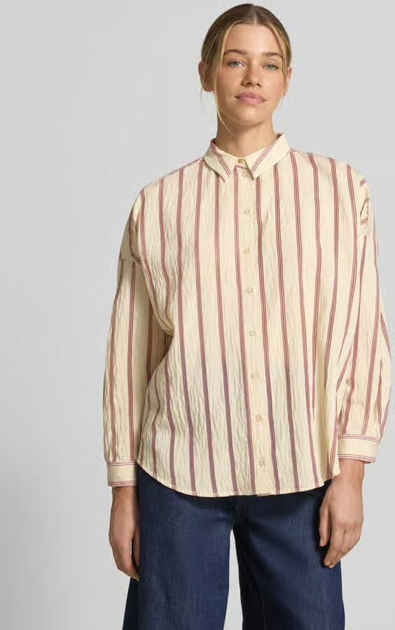 Jake*s Casual relaxed fit overhemdblouse van viscosemix - Foto 4