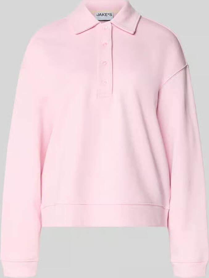 Jake*s Casual Relaxed fit sweatshirt met polokraag - Foto 2