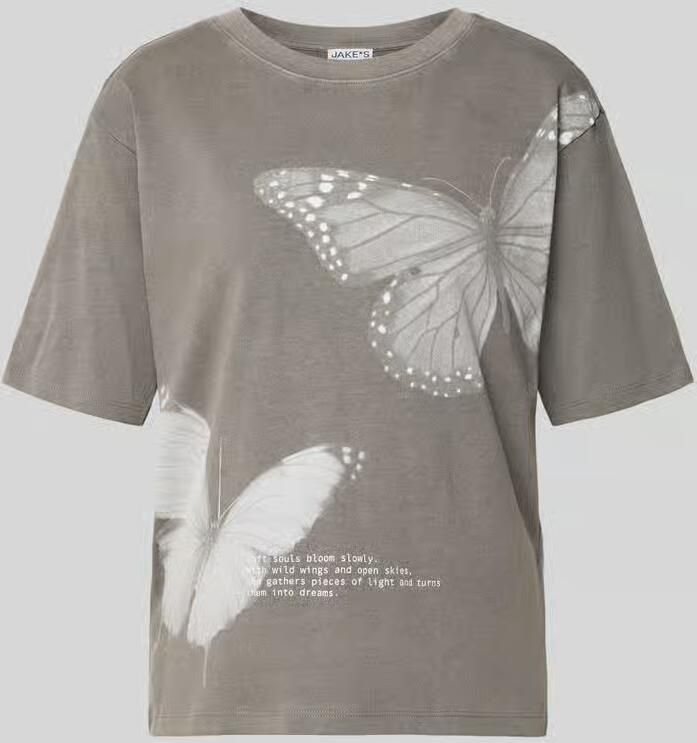 Jake*s Casual relaxed fit T-shirt met motiefprint - Foto 2