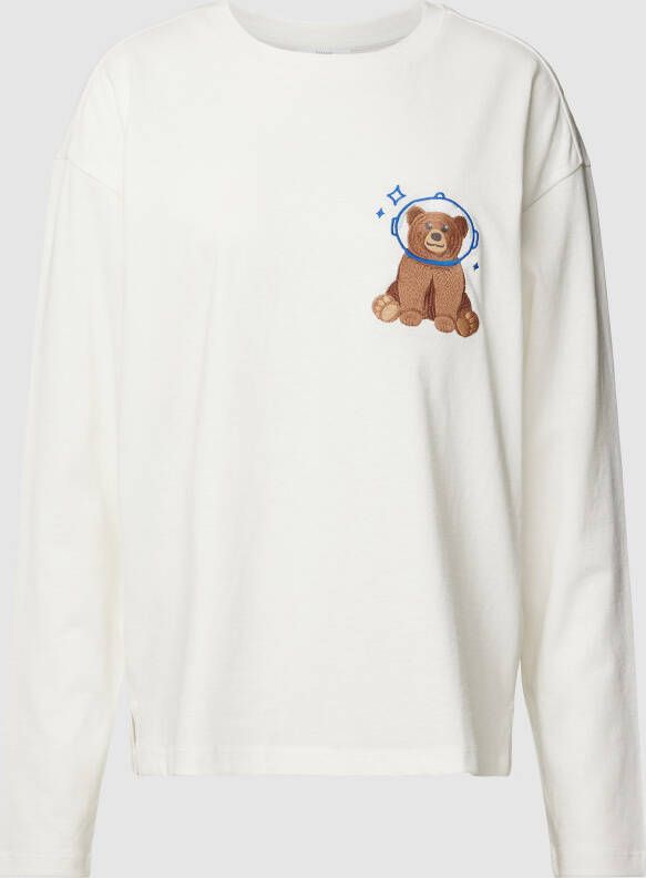 Jake*s Casual Shirt met lange mouwen en motiefstitching
