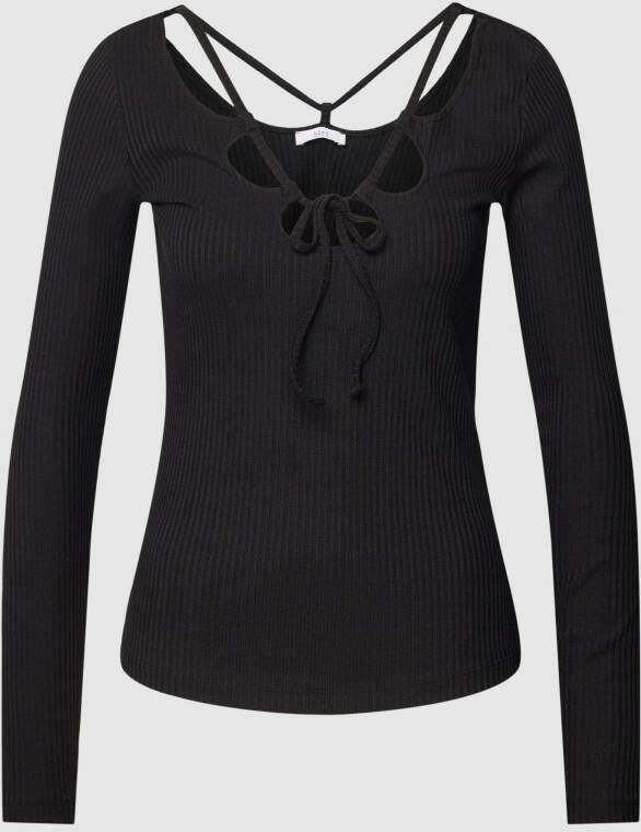 Jake*s Casual Shirt met lange mouwen en vetersluiting