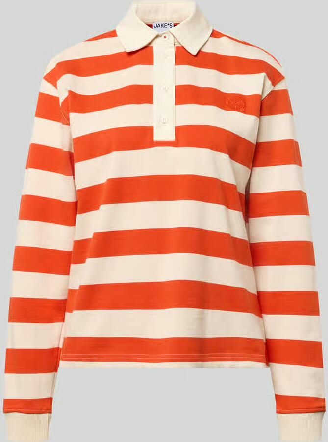 Jake*s Casual Shirt met lange mouwen met labelstitching - Foto 3