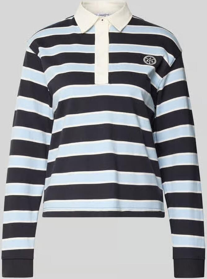 Jake*s Casual Shirt met lange mouwen met labelstitching