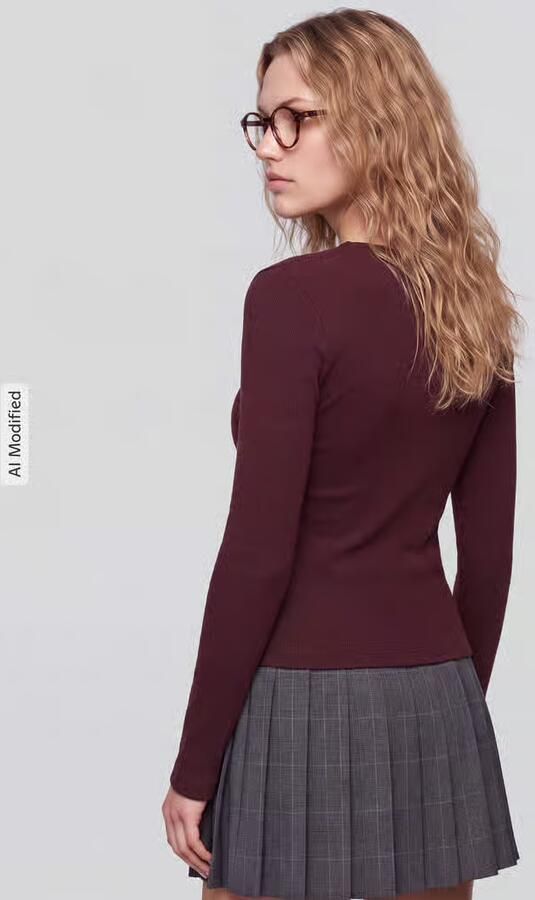 Jake*s Casual Shirt met lange mouwen met ribstructuur - Foto 3