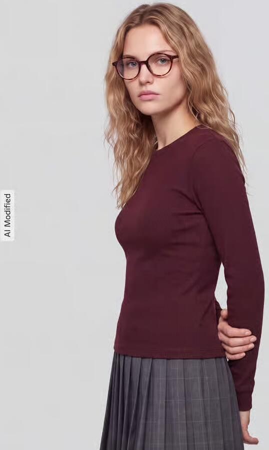 Jake*s Casual Shirt met lange mouwen met ribstructuur - Foto 2