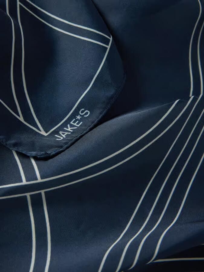 Jake*s Casual Sjaal in vierkante model met Labeldetail