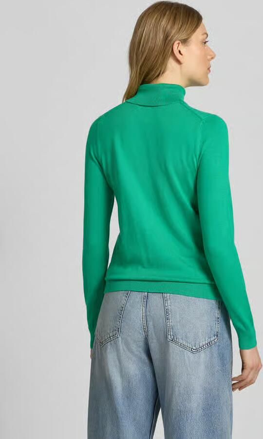 Jake*s Casual Slim fit coltrui van viscosemix in tricotlook