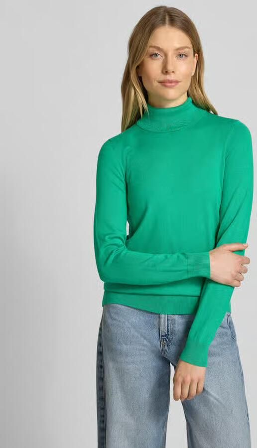 Jake*s Casual Slim fit coltrui van viscosemix in tricotlook - Foto 2