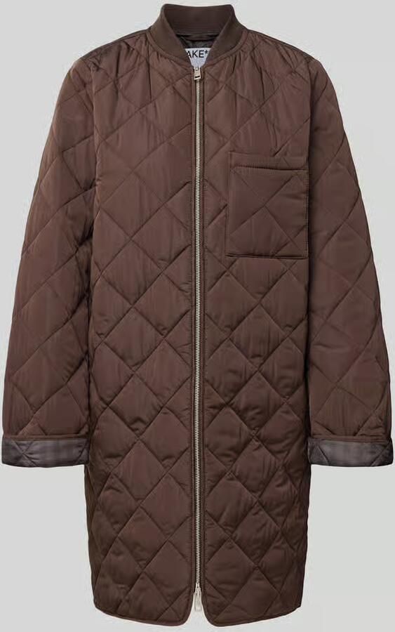 Jake*s Casual Slim Fit gewatteerde mantel met opgezette steekzak