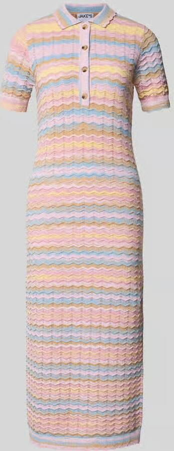 Jake*s Casual slim fit midi-jurk in breilook - Foto 2
