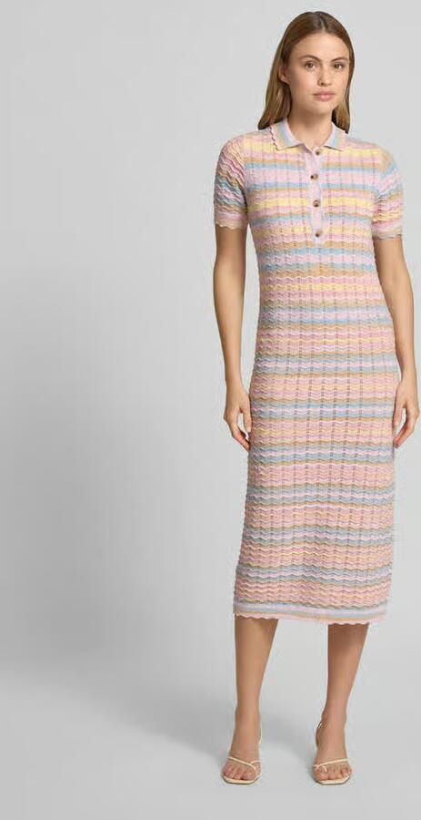 Jake*s Casual slim fit midi-jurk in breilook - Foto 3