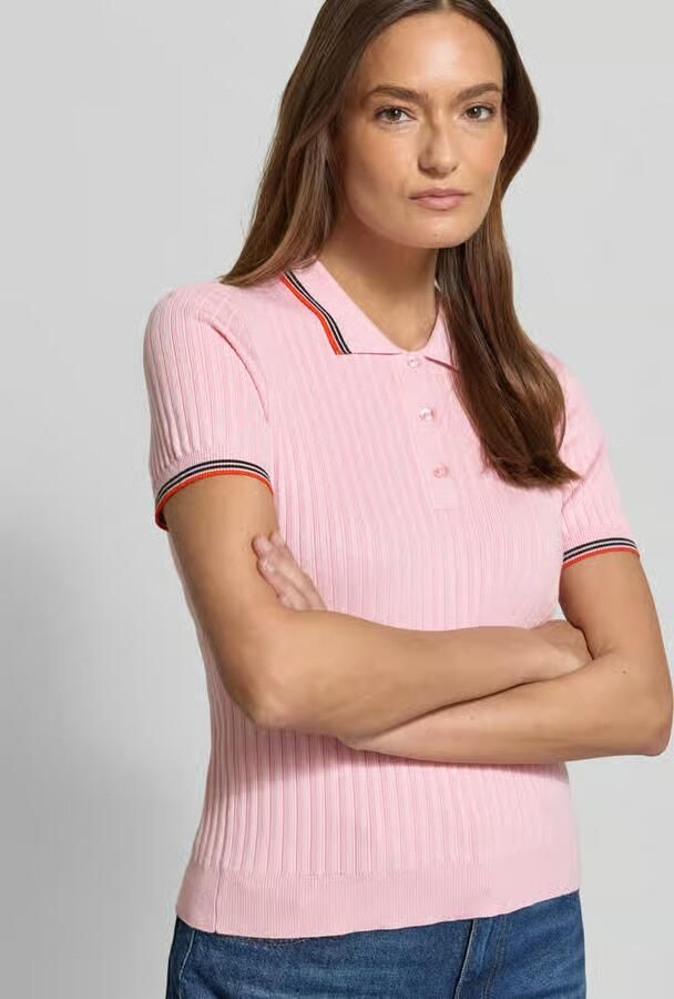 Jake*s Casual Slim fit poloshirt van viscosemix in tricotlook