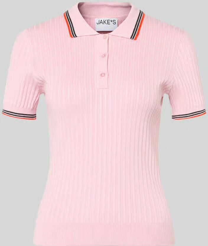Jake*s Casual Slim fit poloshirt van viscosemix in tricotlook - Foto 2