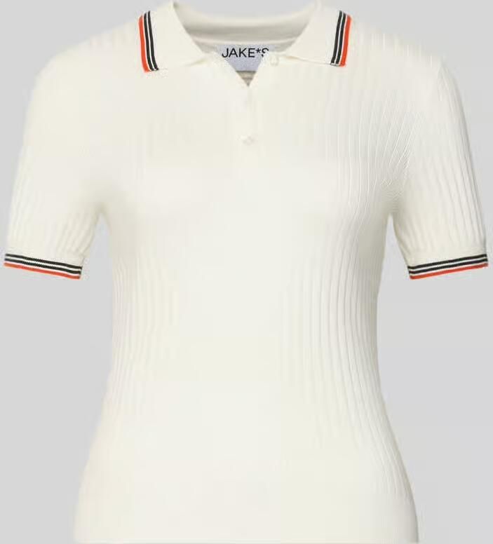 Jake*s Casual Slim fit poloshirt van viscosemix in tricotlook - Foto 2