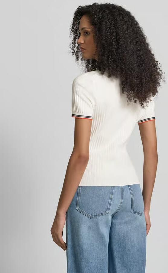 Jake*s Casual Slim fit poloshirt van viscosemix in tricotlook - Foto 3