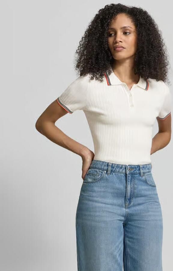 Jake*s Casual Slim fit poloshirt van viscosemix in tricotlook - Foto 2