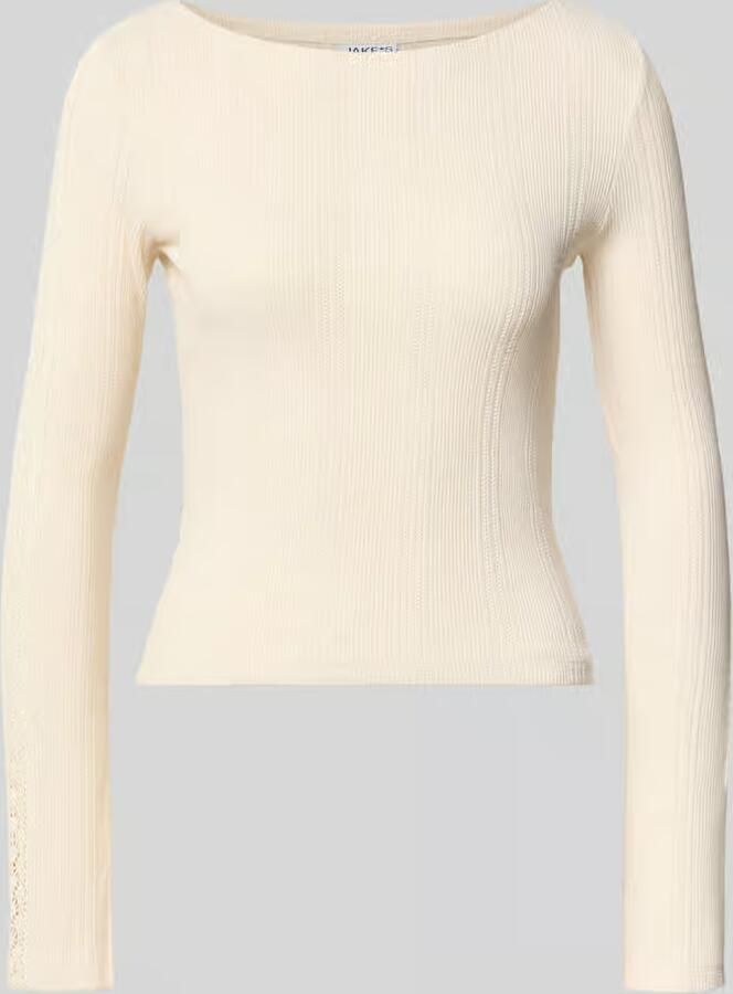 Jake*s Casual slim fit shirt met lange mouwen van katoenmix