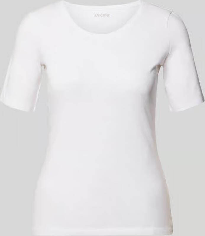 Jake*s Casual slim fit T-shirt van puur katoen - Foto 2