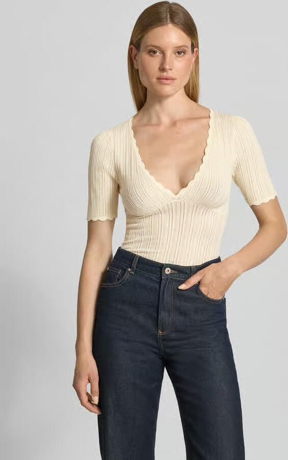 Jake*s Casual slim fit T-shirt van viscosemix in tricotlook - Foto 2