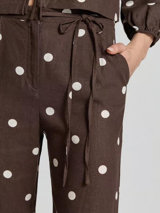 Jake*s Casual Stoffen broek met Strikdetail