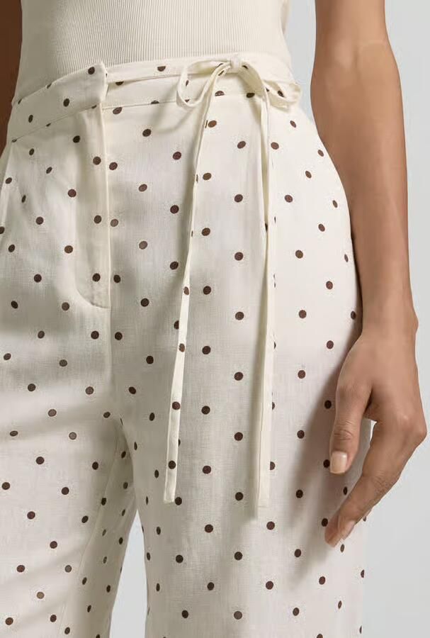 Jake*s Casual Stoffen broek met Strikdetail