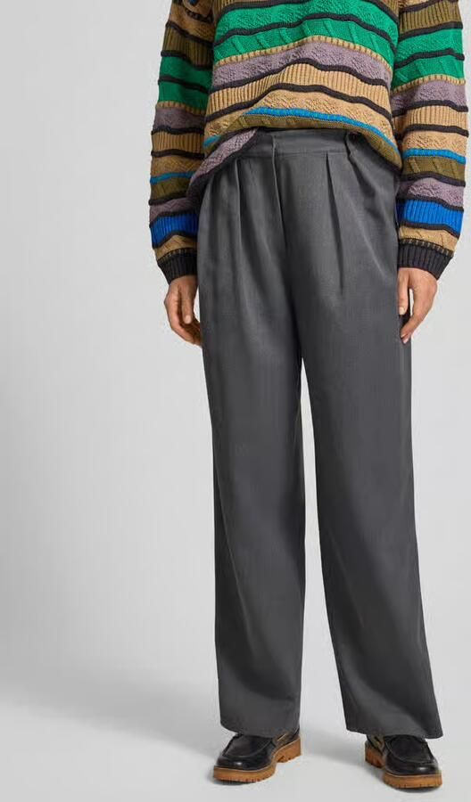 Jake*s Casual Stoffen broek met wijde pijpen en sierknopen - Foto 2