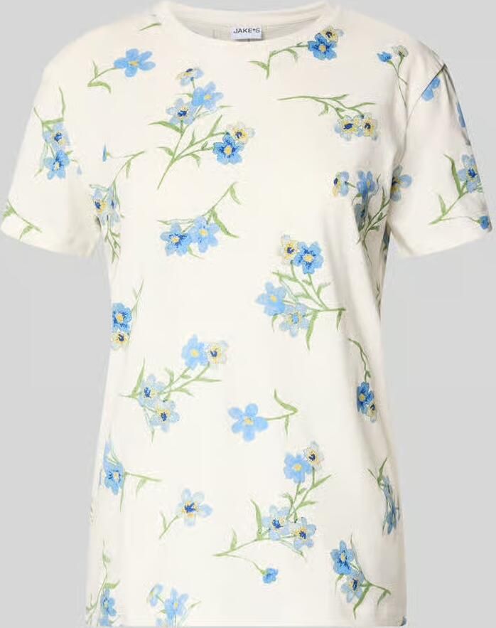 Jake*s Casual T-shirt in all-over look met ronde hals - Foto 2
