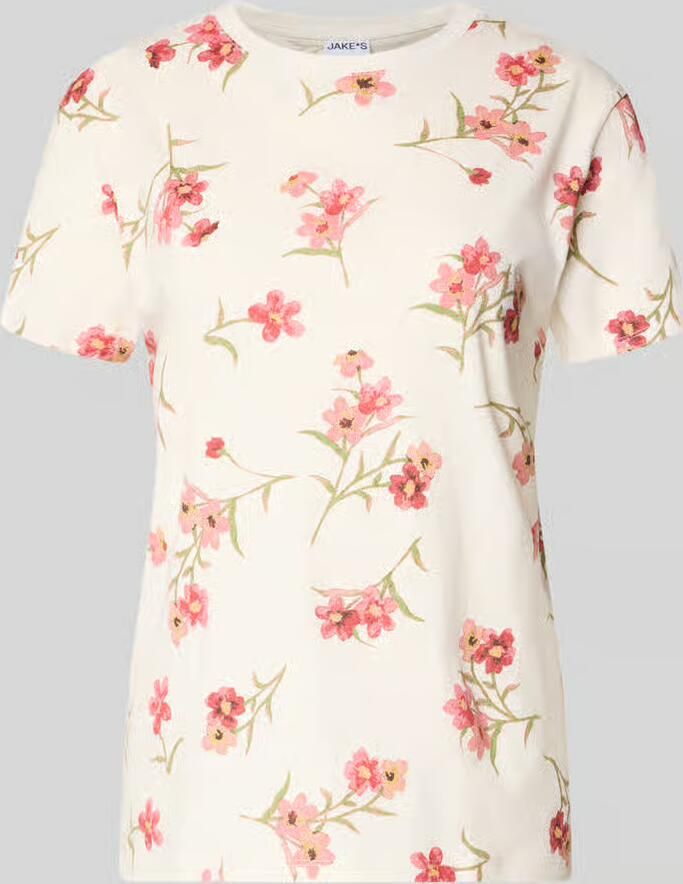 Jake*s Casual T-shirt in all-over look met ronde hals - Foto 2