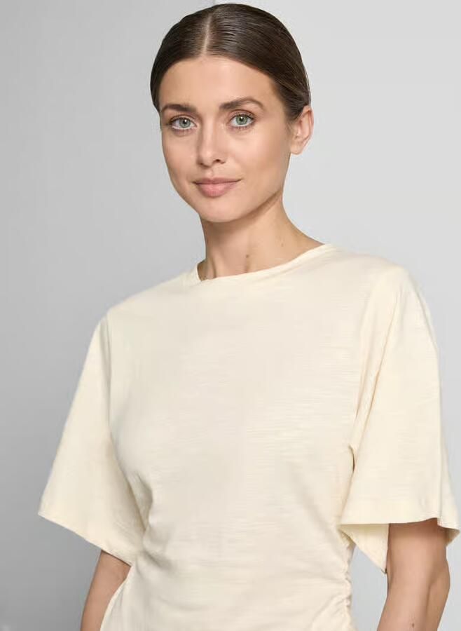 Jake*s Casual T-shirt met 1 2-mouwen en plooitjes