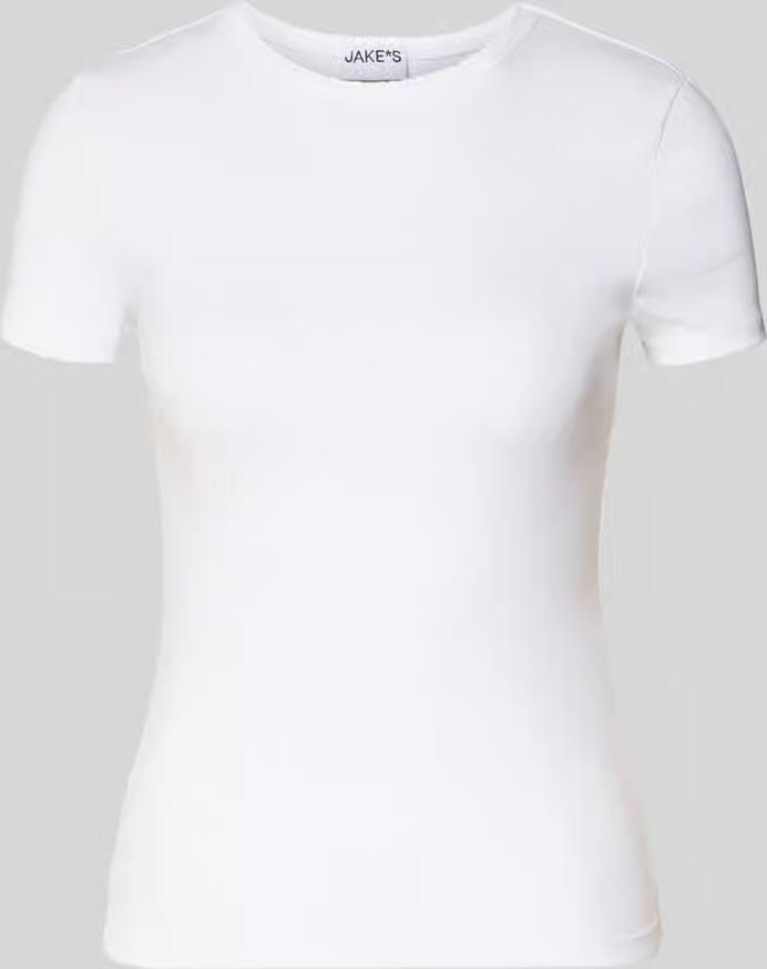 Jake*s Casual T-shirt met fijnrib en ronde hals - Foto 2