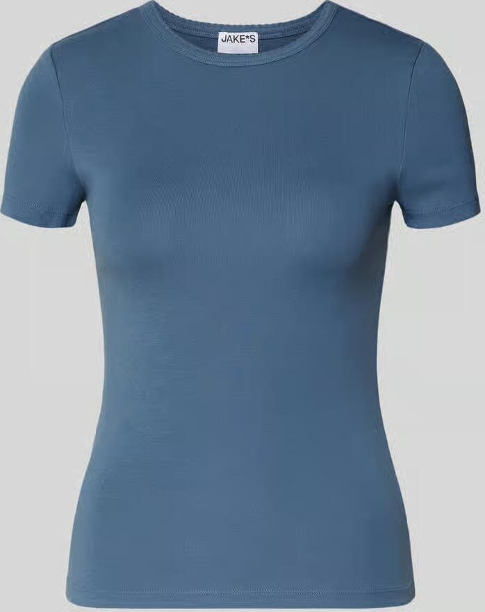 Jake*s Casual T-shirt met fijnrib en ronde hals - Foto 2