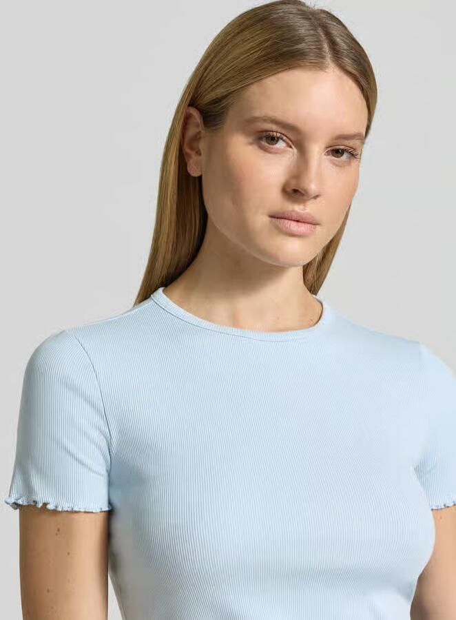 Jake*s Casual T-shirt met golvende zoom
