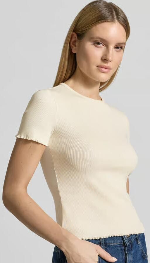 Jake*s Casual T-shirt met golvende zoom