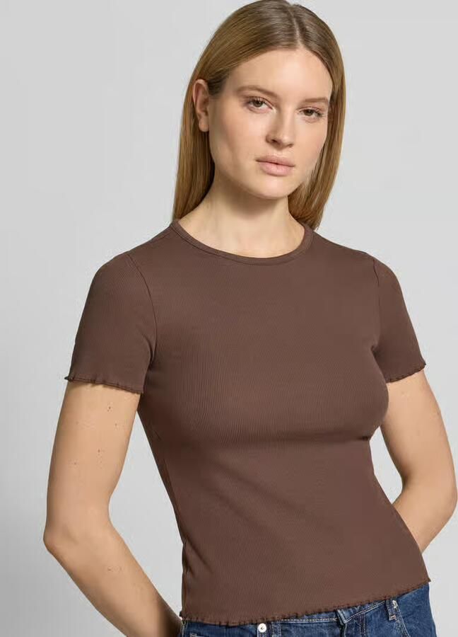 Jake*s Casual T-shirt met golvende zoom
